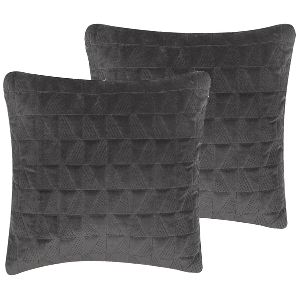 Dekokissen 2er Set LALAM Baumwolle 45 x 45 cm Grau Geometrisches Muster
