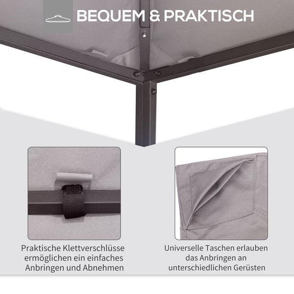 Outsunny Pavillondach, Ersatzdach für Pavillon, 2,98 x 2,95 m, Polyester, Beige