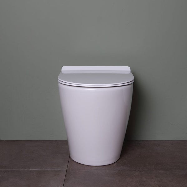 Spülrandloses Keramik-Stand-WC mit WC-Sitz | Blues