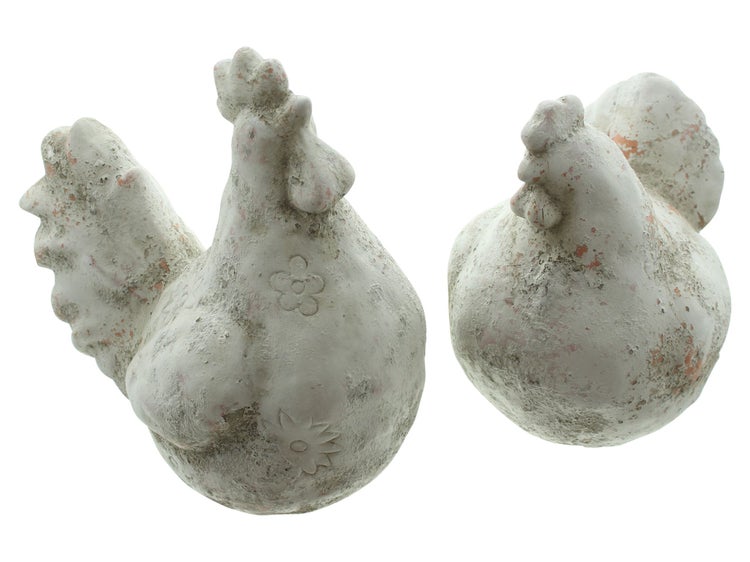 FRANK FLECHTWAREN | Figur Huhn & Hahn, 2er Set, TERRACOTTA, 23.5X14.5X23.5CM