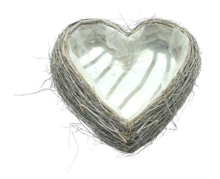 FRANK FLECHTWAREN|Pflanzer Herz, Ø 35 x 11 cm, innen Ø 28 cm, WEIDE, FOLIE