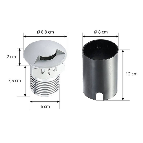 Lucande Bodeneinbauleuchten Milara (wasserdicht (Modern) in Alu aus Aluminium (1 flammig, GU10) - Bodeneinbauleuchte außen