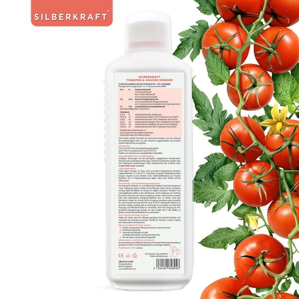 SILBERKRAFT Tomatendünger – Für gesunde Tomaten – NPK Flüssigdünger – 1 Liter