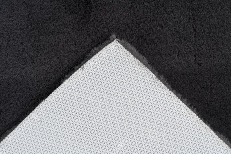 Kurzflor Teppich Enchantia Dunkelgrau 22 mm Uni 65 x 100 cm
