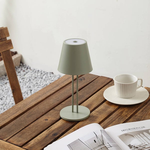 Lindby LED Janea ( Touchdimmer) dimmbar (spritzwassergeschützt (Modern) in Grün aus Metall (1 flammig, ) Touch Lampe