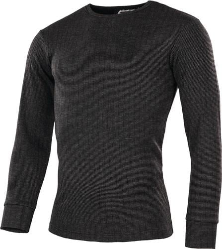 Albatros Thermo-Langarmshirt in Anthrazit mit Rundhalsausschnitt und elastischen Rippbündchen.