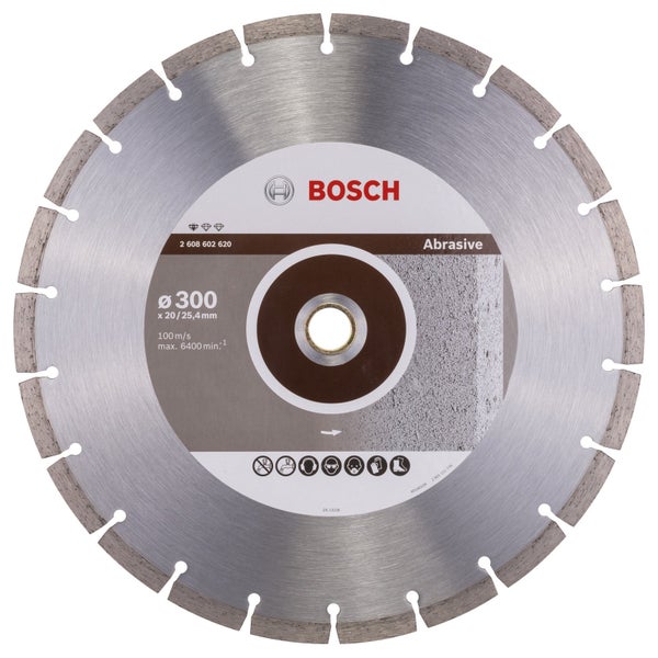 Bosch Diamanttrennscheibe Standard for Abrasive, 300 x 20,00+25,40 x 2,8 x 10 mm -2608602620