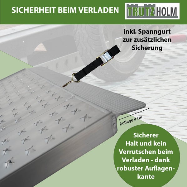 Trutzholm Laderampe mit Spanngurt zur zusätzlichen Sicherung