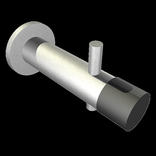 Wand-Türstopper aus Edelstahl mit zylindrischem Design und Pufferkappe zur Montage an der Wand