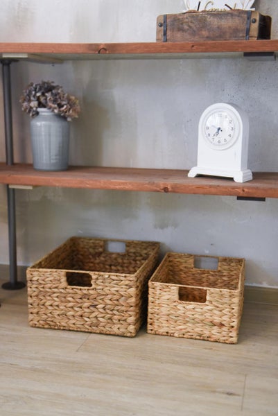 VIVANNO Regalkorb LANTA 19x41x34 cm Wasserhyazinthe Natur geflochten