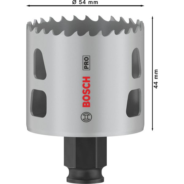 Lochsäge mit 54 Millimeter Durchmesser und 44 Millimeter Höhe, Marke Bosch
