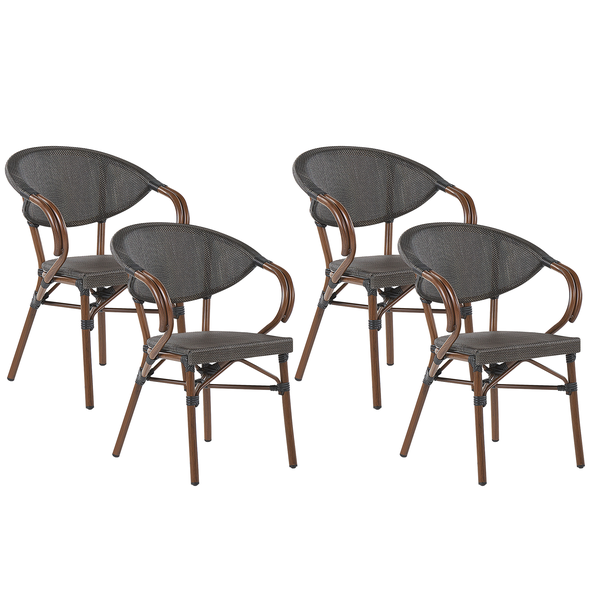 Gartenstuhl 4er Set CASPRI Metall Grau