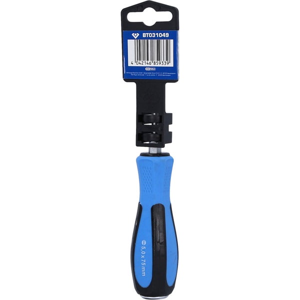BRILLIANT TOOLS Schraubendreher Schlitz mit Schlagkappe 5,0 x 75 mm - BT031049