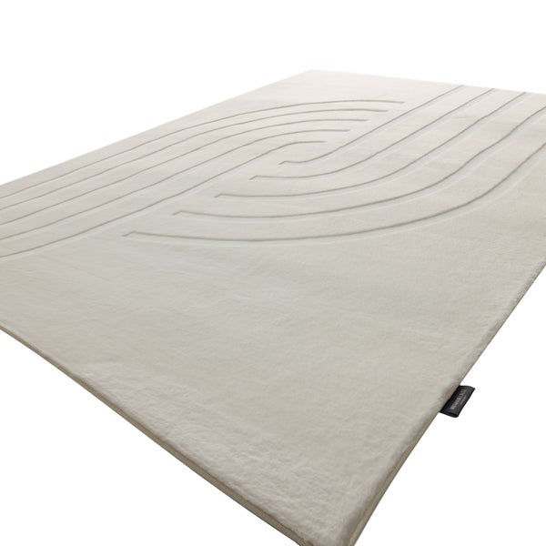 Rechteckiger Teppich mit wellenförmigem Prägemuster aus weichem Material für Wohnzimmer oder Schlafzimmer