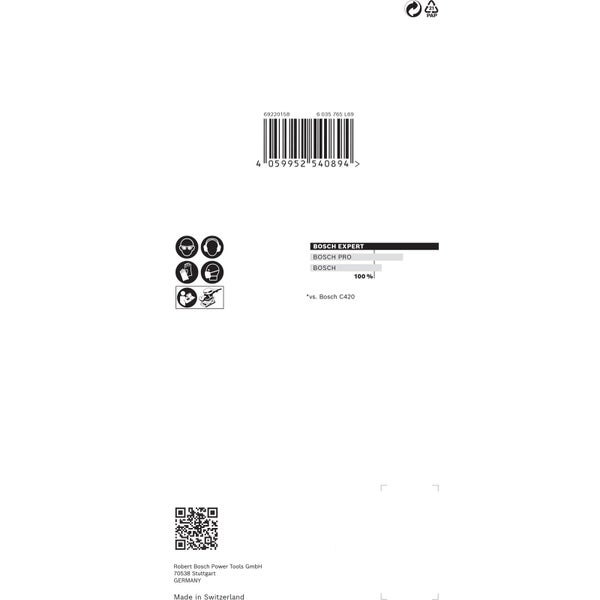 Informationen zu Bosch Elektrowerkzeugen: Bosch Experte, Bosch Pro und Bosch mit einem Vergleich zu Bosch C420. Sicherheitsausrüstungshinweise und Recyclinginformationen.