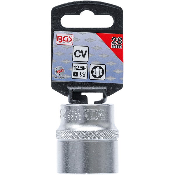 BGS Steckschlüssel-Einsatz Super Lock Antrieb Innenvierkant 12,5 mm (1/2) SW 28 mm - 2428