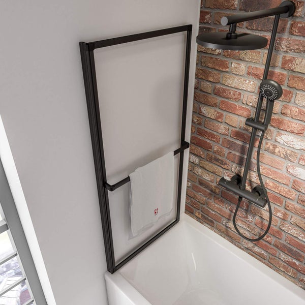 Badewannenaufsatz 1-teilig pendelbar mit Handtuchhalter, 70 x 140 cm