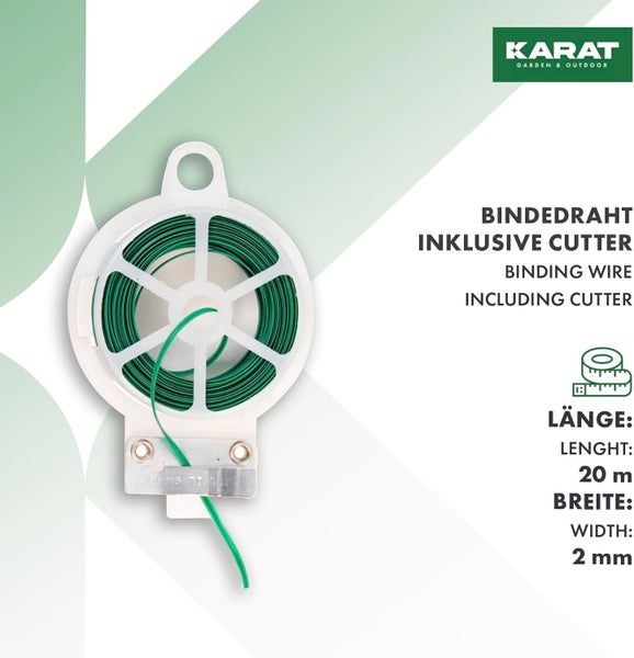 FLOORDIREKT Pflanzennetz-Set Mina - Gartenbedarf - Rankhilfen - aus grünem Kunststoff - mit großem Netz - 2 x 5 m - 42-teilig