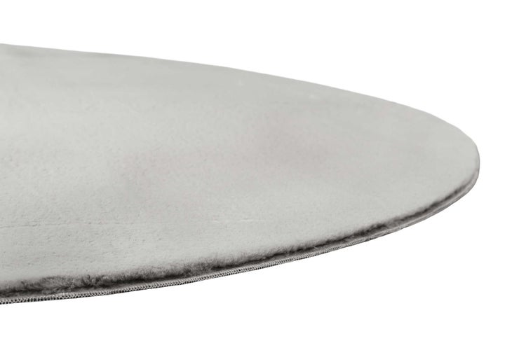Kunstfell Teppich Rund, Hellgrau soft & weich Villa Rosso Homie Living 120 cm rund