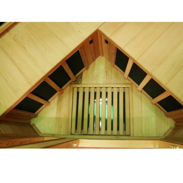 Dewello® Infrarotkabine Infrarotsauna LAKEFIELD PRO Hemlock-Zeder 120cm x 120cm inkl. Vollspektrumstrahler, Karbonstrahler
