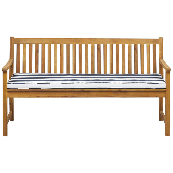 Gartenbank mit Auflage VIVARA 160 cm zertifiziertes Akazienholz Marineblau