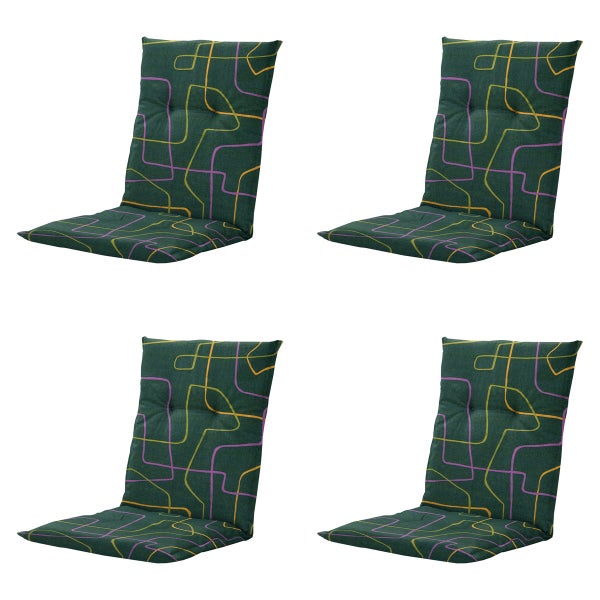 Gartenstuhlauflage Low Back Joah grün - Ca. 105x50 cm - 4er-Set