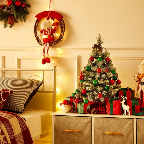 Yaheetech Künstlicher Weihnachtsbaum mit Schnee , Grün