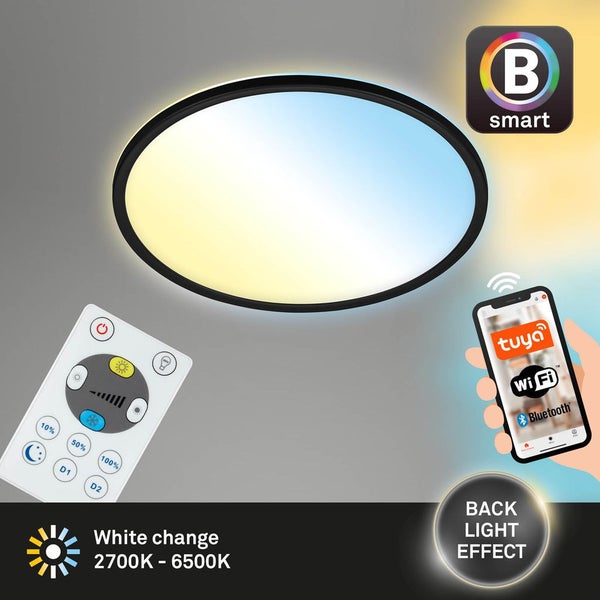 LED Panel dimmbar Smart WiFi Bluetooth CCT 22 W schwarz Kunststoff Briloner
