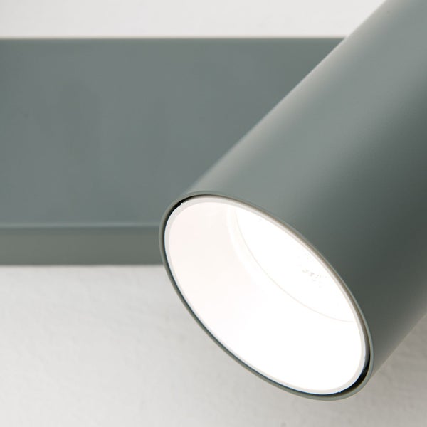 Nahaufnahme einer grauen Spotleuchte