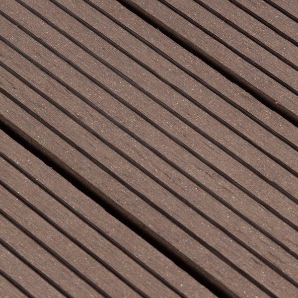 FLOORDIREKT WPC Klickfliesen Classic - für Balkon und Terrasse 30 x 30 cm - Dunkelbraun 11er-Set 1 m²