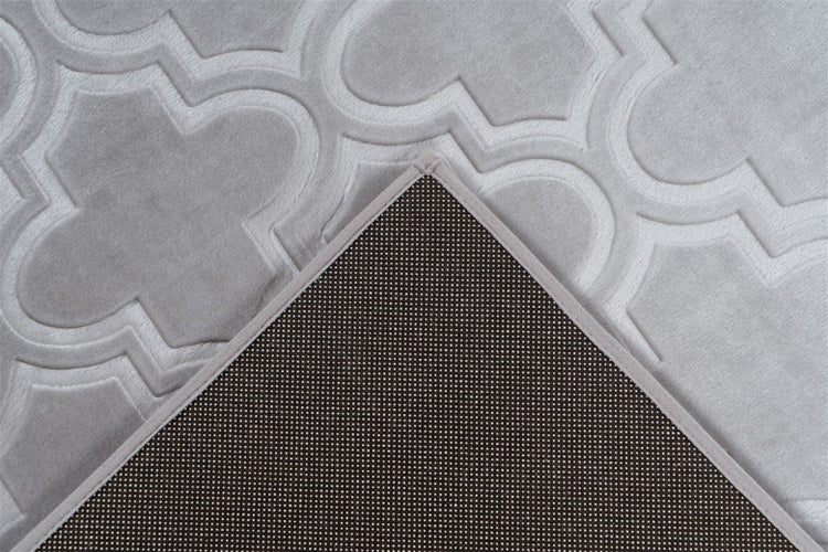 Kurzflor Teppich Blissique Grau / Blau Modern, Klassisch 80 x 150 cm
