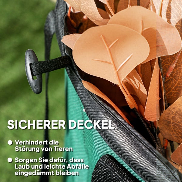 Outsunny Gartensack 4x86L wasserdicht Gartenabfallsack mit Griffe, stabil Laubsack, selbststehend Gartensäcke, wiederverwendbare Gartenabfallsäcke für Gartenabfälle Grünschnitt