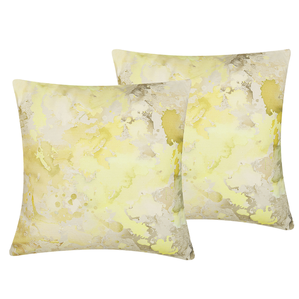Dekokissen 2er Set PACHIRA Baumwolle 45 x 45 cm Gelb Abstraktes Muster