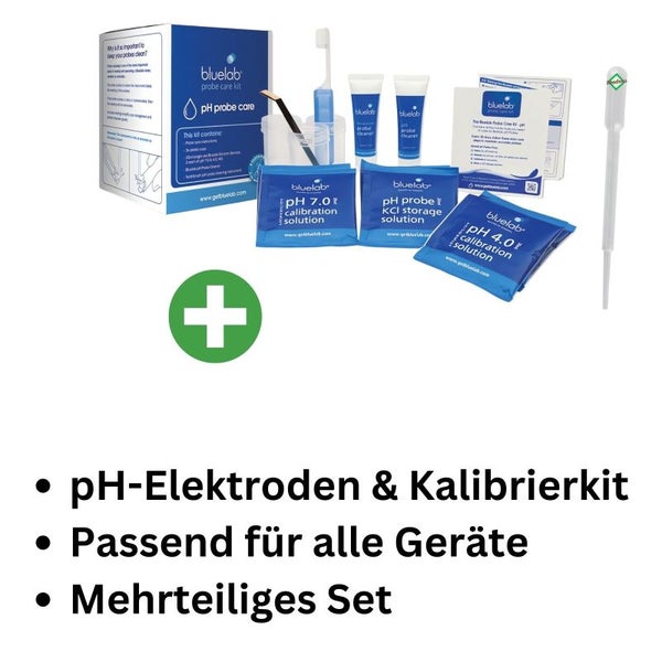 Bluelab pH Reinigungs- und Kalibrier-Set – Komplettset mit Eichlösungen, Reinigungsflüssigkeit, Schwamm & Bürste für präzise und langlebige pH-Messgeräte