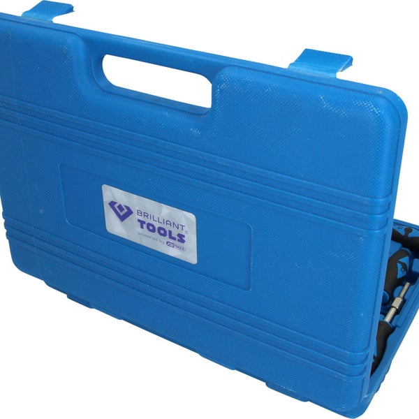 23-teiliges Werkzeugset zum Lösen von Steckverbindungen in einem blauen Koffer