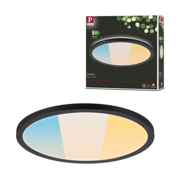 LED Panel Atria Shine IP44 rund 298mm 14,8W 2250lm 3000 - 6500K Schwarz