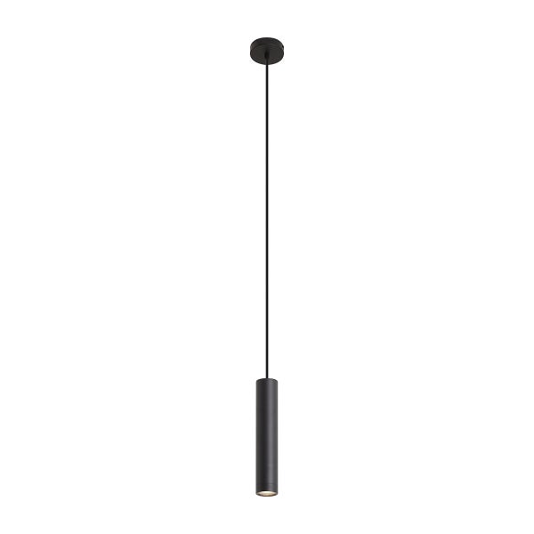 Moderne zylindrische Pendelleuchte aus Metall zur Deckenmontage