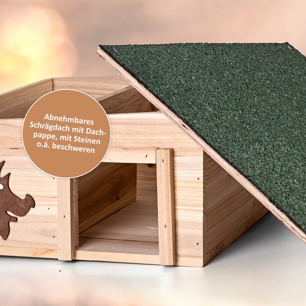 Igelhaus CULT at home Igelhotel 37 x 37cm fertig montiert braun aus Holz