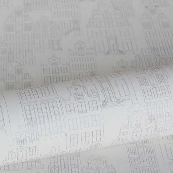 Tapetenrolle mit Häuserfassadenmuster