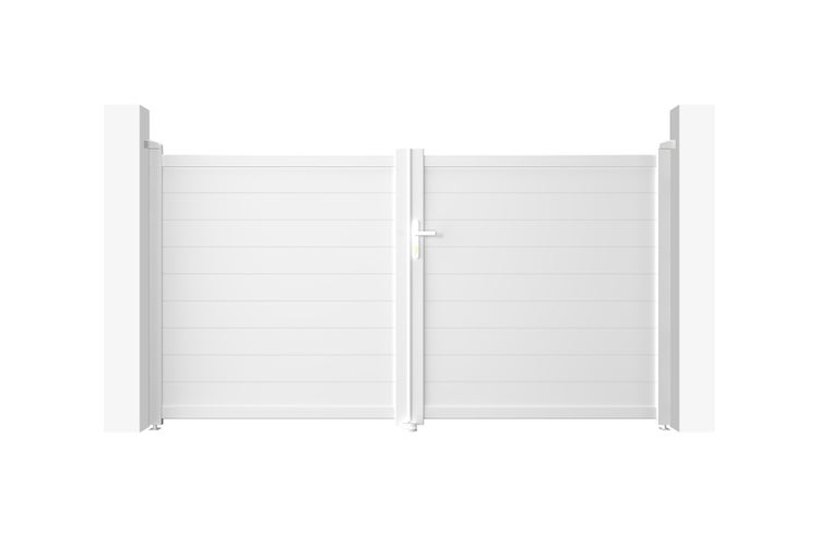 Doppelflügeltor 3m EIGER 300B160 Aluminium Weiß