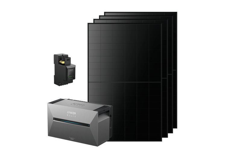 Anker SOLIX Balkonkraftwerk Set inklusive Solarmodule, Solarbank Batteriespeicher und Smart Meter.