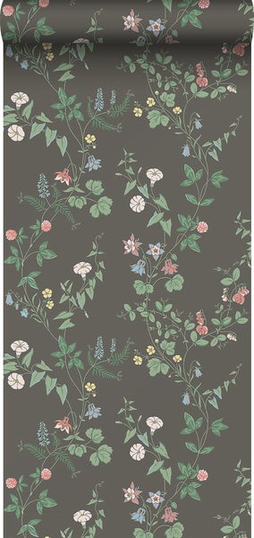 Borastapeter Tapete Feldblumen Braun - 53 cm x 10.05 m - 660389
