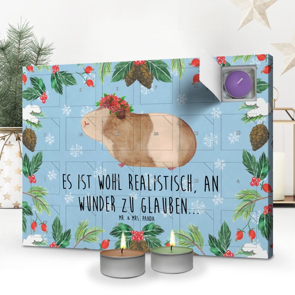 Mr. & Mrs. Panda Duftkerzen Adventskalender Meerschweinchen Weisheit - Blau Pastell