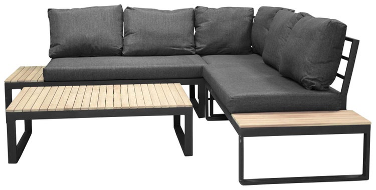 Panama Lounge-Set 2 Teile grau,natur. 73 X 112 X 35 cm