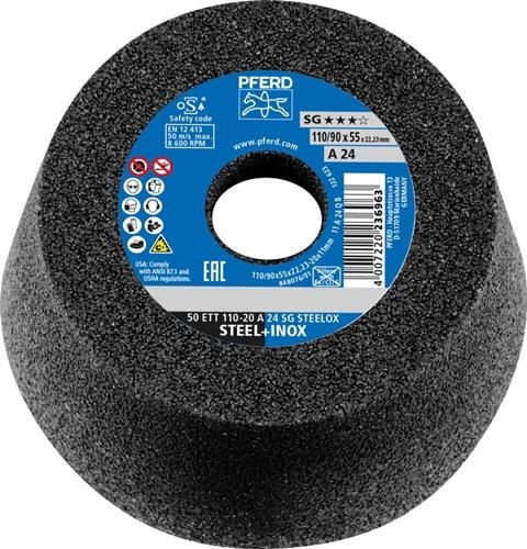 Pferd Trennscheibe für Stahl und Edelstahl, 110/90 x 55 x 22,23 mm