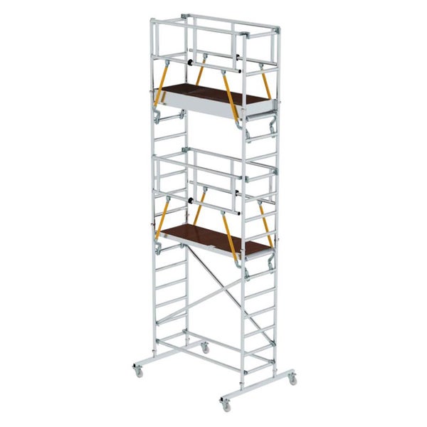 Rollgerüst mit zwei Arbeitsbühnen für Arbeiten in der Höhe