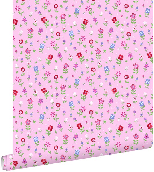 ESTAhome Tapete Blumen Rosa - 53 cm x 10,05 m - 137318