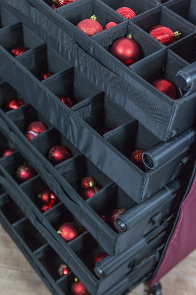 LAALU Aufbewahrungsbox für Weihnachtsschmuck und Dekorationen mit Rädern und Schubladen, luxuriös, 120 Stück