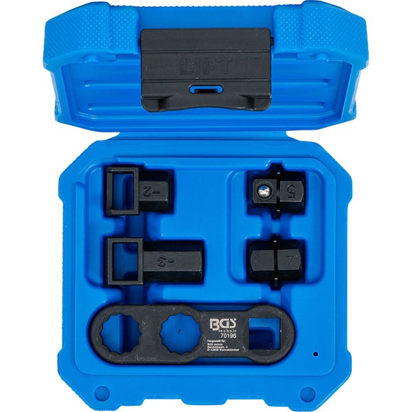 BGS technic 70196 Steckschlüssel-Satz in geöffnetem, blauem Koffer