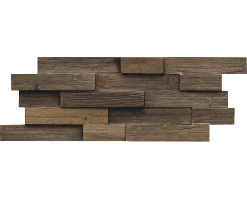 Holzverblender Teak Reclaimed Charred 20x50 cm